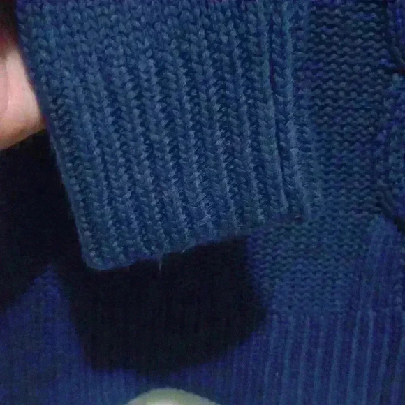 Women's Apt 9 M cable knit heavy knit deep navy blue sharp long line sweater - Picture 5 of 6